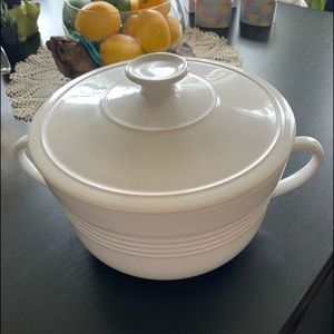 White Ceramic Covered Casserole Dish